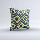 Gold & Black Vector Plaid Ink-Fuzed Decorative Throw Pillow