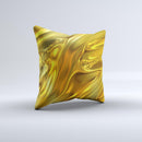 Gold Liquid Metal  Ink-Fuzed Decorative Throw Pillow