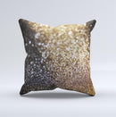 The Gold and Black Unfocused Glimmering RainFall ink-Fuzed Decorative Throw Pillow