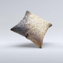 The Gold and Black Unfocused Glimmering RainFall ink-Fuzed Decorative Throw Pillow