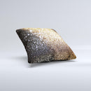The Gold and Black Unfocused Glimmering RainFall ink-Fuzed Decorative Throw Pillow