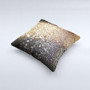 The Gold and Black Unfocused Glimmering RainFall ink-Fuzed Decorative Throw Pillow