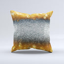 The Gold and Silver Unfocused Orbs of Glowing Light ink-Fuzed Decorative Throw Pillow
