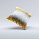 The Gold and Silver Unfocused Orbs of Glowing Light ink-Fuzed Decorative Throw Pillow