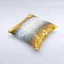 The Gold and Silver Unfocused Orbs of Glowing Light ink-Fuzed Decorative Throw Pillow