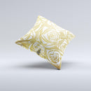 The Gold and White Roses ink-Fuzed Decorative Throw Pillow