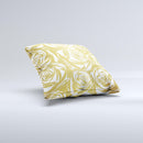 The Gold and White Roses ink-Fuzed Decorative Throw Pillow