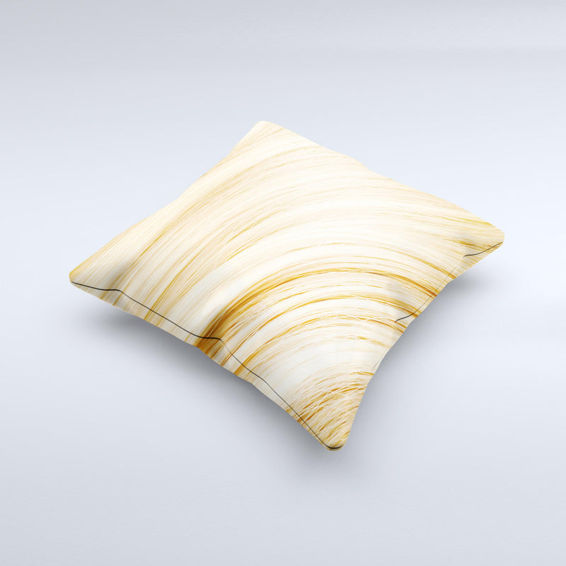 Golden Hair Strands Ink-Fuzed Decorative Throw Pillow