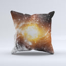 The Golden Space Swirl ink-Fuzed Decorative Throw Pillow