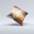The Golden Space Swirl ink-Fuzed Decorative Throw Pillow