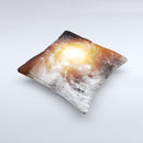 The Golden Space Swirl ink-Fuzed Decorative Throw Pillow
