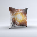 The Golden Space Swirl ink-Fuzed Decorative Throw Pillow