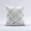 Gray & White Plaid Layered Pattern V5  Ink-Fuzed Decorative Throw Pillow