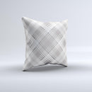 Gray & White Plaid Layered Pattern V5  Ink-Fuzed Decorative Throw Pillow