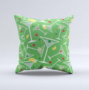 Green Martini Drinks With Lemons Ink-Fuzed Decorative Throw Pillow