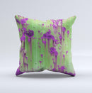 Green Metal with Purple Rust  Ink-Fuzed Decorative Throw Pillow