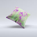 Green Metal with Purple Rust  Ink-Fuzed Decorative Throw Pillow