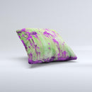 Green Metal with Purple Rust  Ink-Fuzed Decorative Throw Pillow