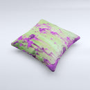 Green Metal with Purple Rust  Ink-Fuzed Decorative Throw Pillow