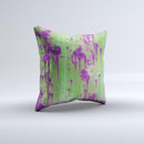 Green Metal with Purple Rust  Ink-Fuzed Decorative Throw Pillow