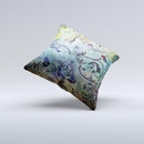 Grungy Dark Black Branch Pattern Ink-Fuzed Decorative Throw Pillow