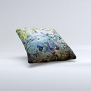 Grungy Dark Black Branch Pattern Ink-Fuzed Decorative Throw Pillow