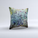 Grungy Dark Black Branch Pattern Ink-Fuzed Decorative Throw Pillow