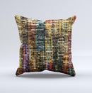 Grungy Dark Small Tiled Ink-Fuzed Decorative Throw Pillow