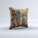 Grungy Dark Small Tiled Ink-Fuzed Decorative Throw Pillow