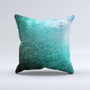 Grungy Teal Texture Ink-Fuzed Decorative Throw Pillow