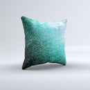 Grungy Teal Texture Ink-Fuzed Decorative Throw Pillow