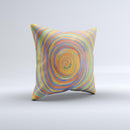 Hand-Painted Circle Strokes Ink-Fuzed Decorative Throw Pillow