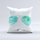 The Hello Summer Sunglasses ink-Fuzed Decorative Throw Pillow