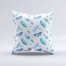 The Hipster Feather Pattern ink-Fuzed Decorative Throw Pillow