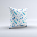 The Hipster Feather Pattern ink-Fuzed Decorative Throw Pillow