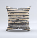 Horizontal Peeled Dark Wood Ink-Fuzed Decorative Throw Pillow