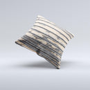 Horizontal Peeled Dark Wood Ink-Fuzed Decorative Throw Pillow