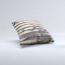Horizontal Peeled Dark Wood Ink-Fuzed Decorative Throw Pillow