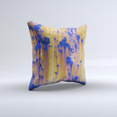 Hot Orange Metal with Royal Blue Rust  Ink-Fuzed Decorative Throw Pillow