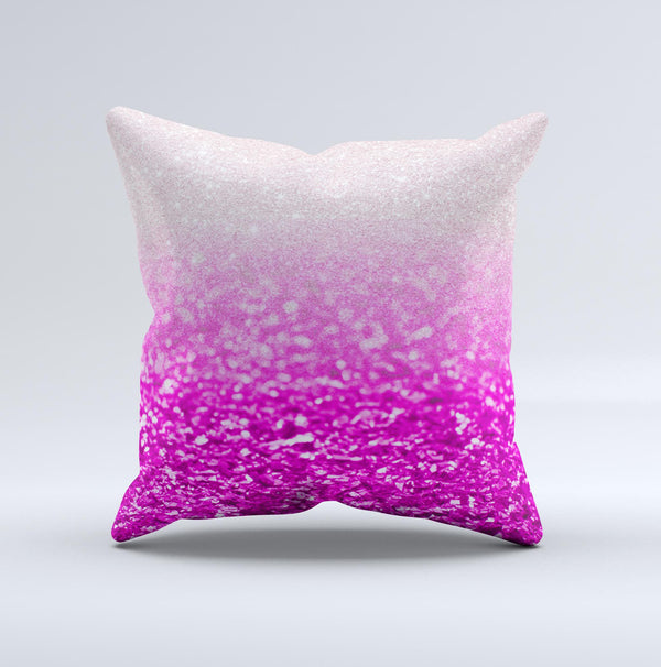 Hot Pink & Silver Glimmer Fade  Ink-Fuzed Decorative Throw Pillow