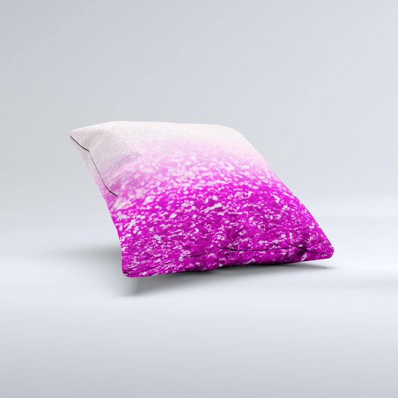 Hot Pink & Silver Glimmer Fade  Ink-Fuzed Decorative Throw Pillow