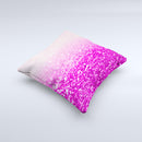 Hot Pink & Silver Glimmer Fade  Ink-Fuzed Decorative Throw Pillow