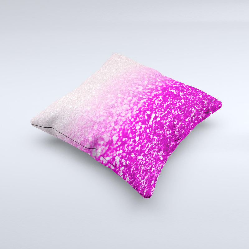 Hot Pink & Silver Glimmer Fade  Ink-Fuzed Decorative Throw Pillow