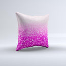 Hot Pink & Silver Glimmer Fade  Ink-Fuzed Decorative Throw Pillow