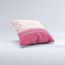 Hot Pink Swirly Pattern with Polka Dots Ink-Fuzed Decorative Throw Pillow