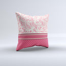 Hot Pink Swirly Pattern with Polka Dots Ink-Fuzed Decorative Throw Pillow