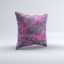 Hot Pink and Gray Digital Camouflage  Ink-Fuzed Decorative Throw Pillow