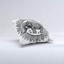 The Indian Mandala Elephant ink-Fuzed Decorative Throw Pillow