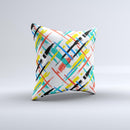 The Intersecting Vector Bright Strokes ink-Fuzed Decorative Throw Pillow