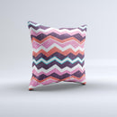 The Jagged Colorful Chevron ink-Fuzed Decorative Throw Pillow